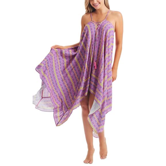 Jessica Simpson Women's Shine Bright Lace-Up Cover-Up Dress Swimsuit 12859 - Picture 1 of 1